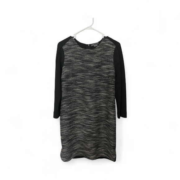 Vince Dresses & Skirts - Vince women’s tweed wool cotton shift dress black beige size XS.